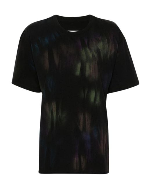 MM6 by Maison Margiela Black Single-Stitch-Logo T-Shirt