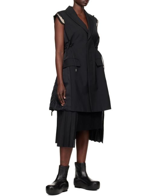 Sacai Black Sleeveless Coat