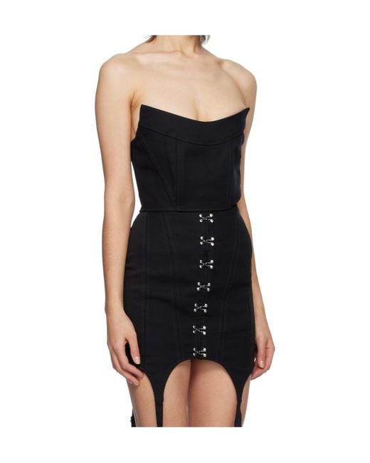 Dion Lee Black Embossed Off-Shoulder Bustier