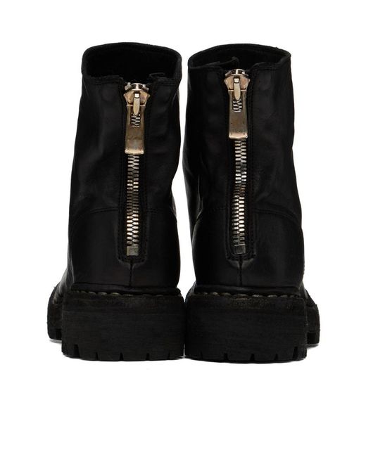 Guidi Black Zippered Short Boots