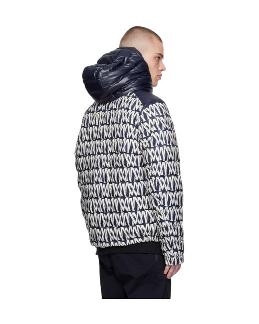 Moncler White All-Over Logo Reversible Puffer Jacket for men