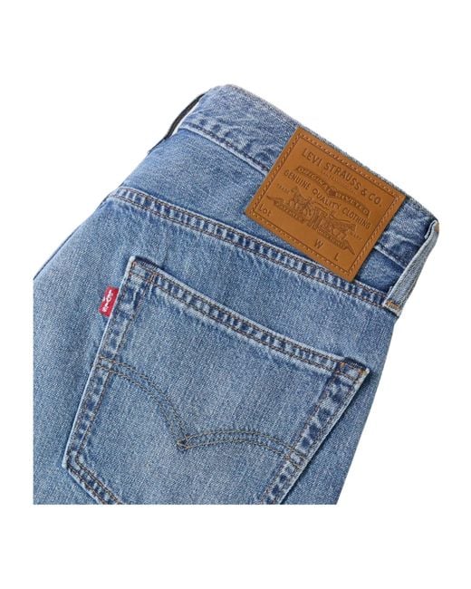 Levi's Blue Premium 555 Relaxed Straight Jeans for men
