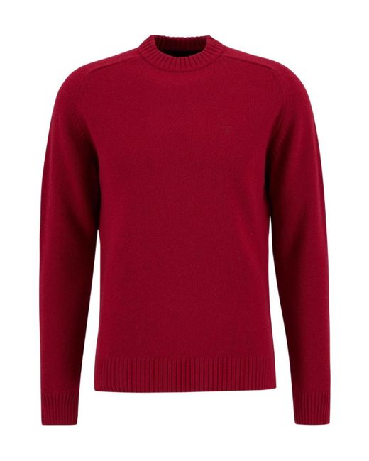 Barbour Red Crew Neck Sweater for men