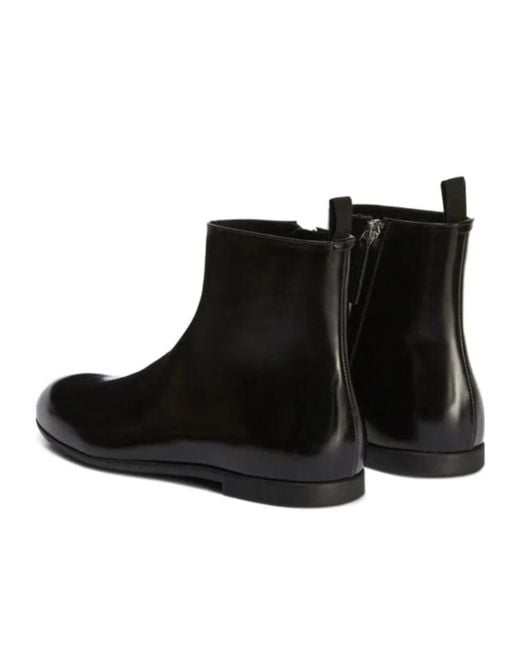 Jil Sander Black Zip Ankle Boots for men