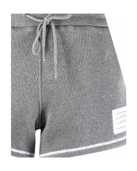 Thom Browne Gray Loopback Cotton Knitted Shorts