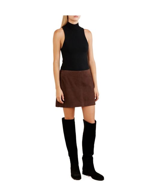 Arma Brown Suede Mini Skirt