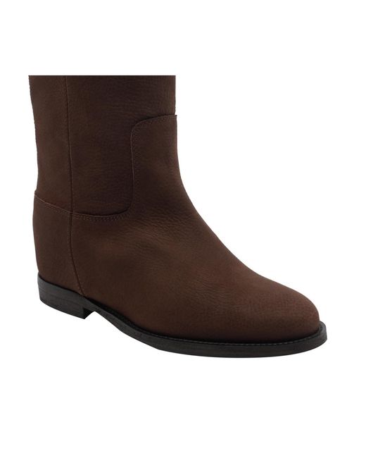 Via Roma 15 Brown V-Cut Knee-High Boots
