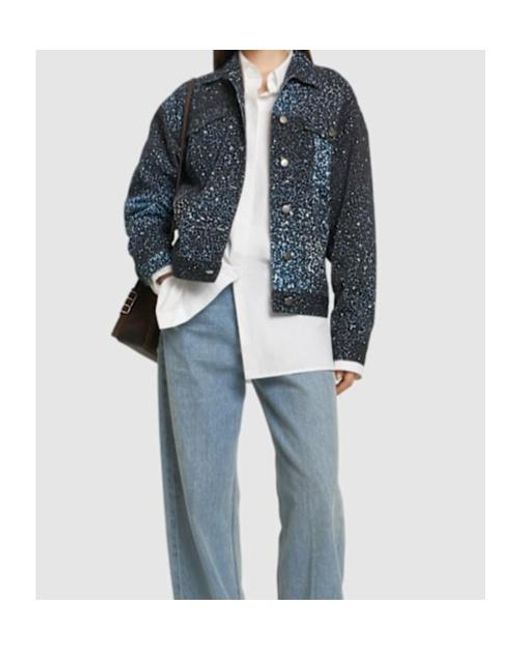 GIUSEPPE DI MORABITO Blue Lapel Long Sleeve Casual Jacket