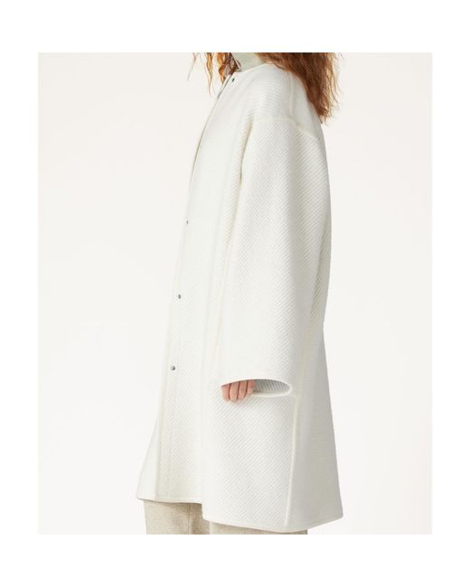 Loro Piana White Single-Breasted Coat