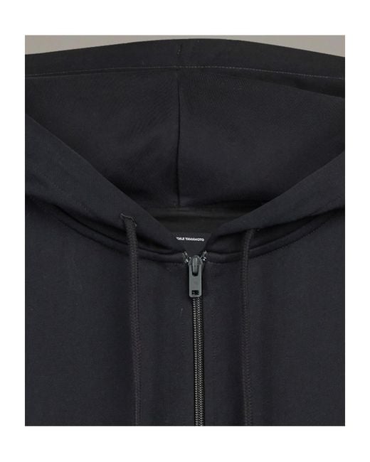 Y-3 Black French Terry Zip Hoodie for men