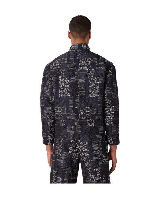 Emporio Armani Gray Printed Jacket for men
