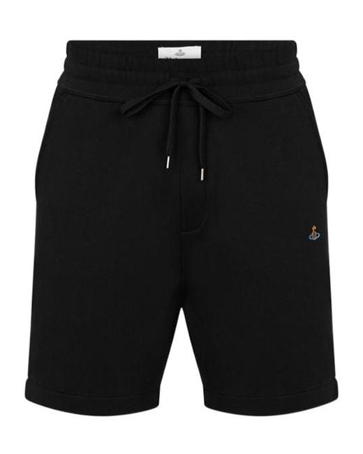 Vivienne Westwood Black Embroidered Orb Shorts for men