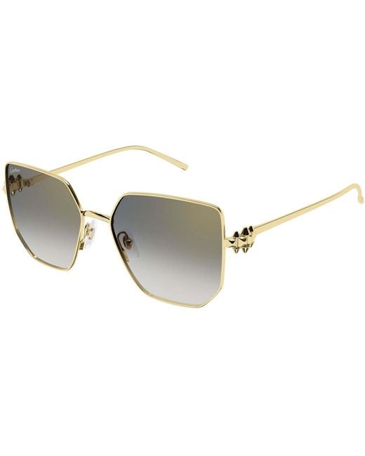 Cartier Metallic Butterfly Frame Sunglasses