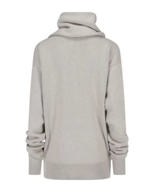 Calvin Klein Gray Mia Scarf-Detailed Knitted Jumper