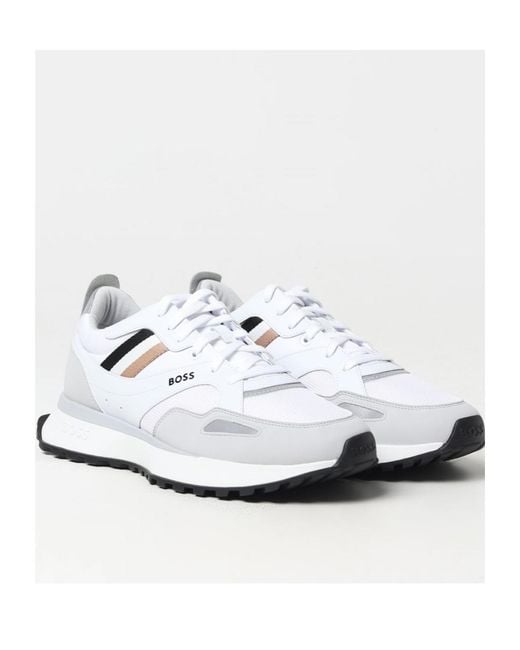 Boss White Boss Running-Style Lace-Up Trainers for men