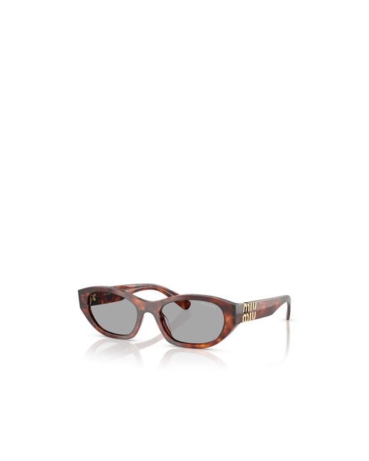 Miu Miu White Eyewear Oval-Frame Sunglasses