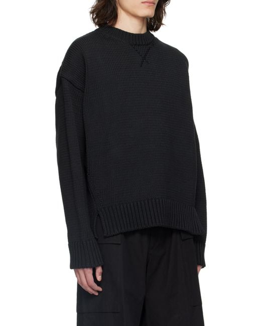 Jil Sander Black Drop Shoulder Knitted Jumper for men