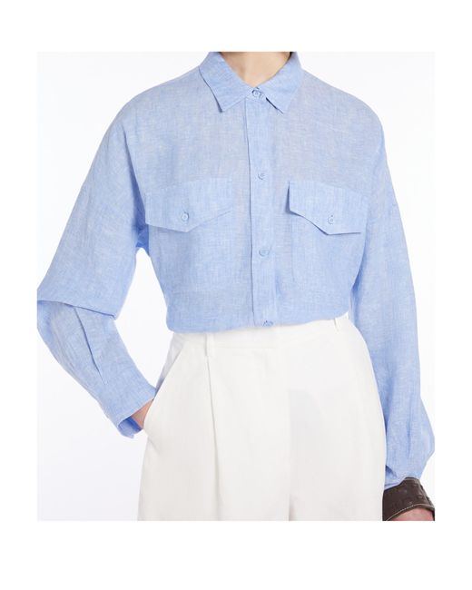 Weekend by Maxmara Blue Light Linen Shirt