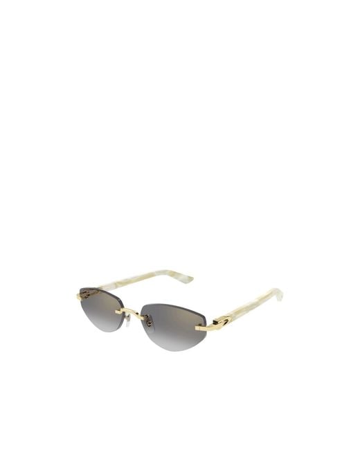 Cartier White Oval Frame Sunglasses