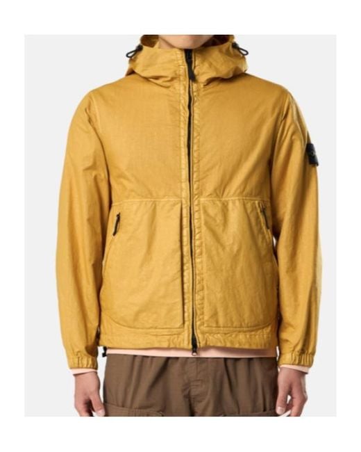 Stone Island Metallic Zip-Up Hooded Jacket for men