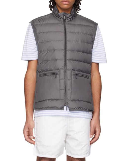Thom Browne Gray Zipped Down Gilet for men