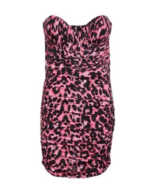 Alex Perry Red Axton Leopard-Print Minidress