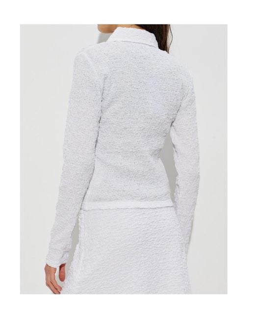 Samsøe & Samsøe White Zip Collared Top