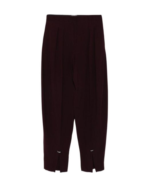 Mugler Purple Pleated Split-Hem Trousers