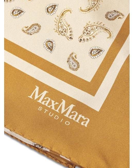Max Mara Metallic Patterned Silk Scarf