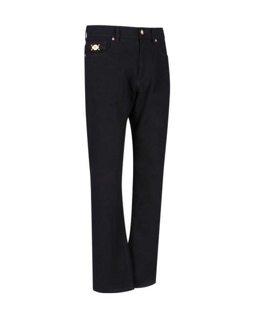Versace Black Straight Leg Jeans for men