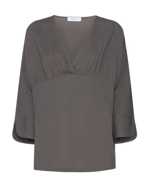 Fabiana Filippi Gray Pleated Blouse