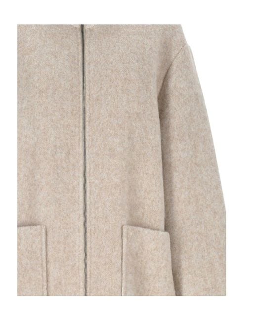 Lorena Antoniazzi Natural High-Collar Coat