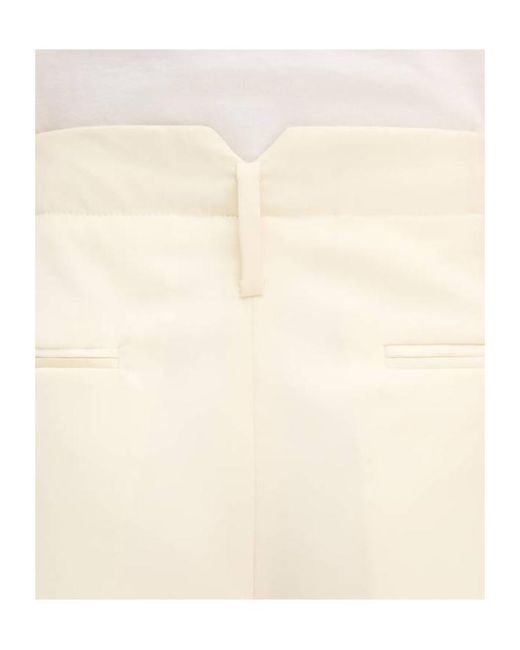 KENZO White Pleated Straight-Leg Pants