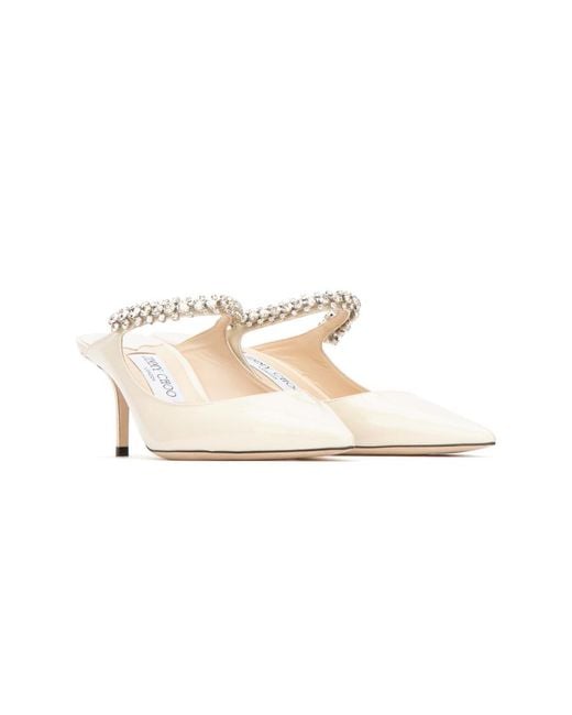 Jimmy Choo White Bing 65 Pointed Toe Pumps