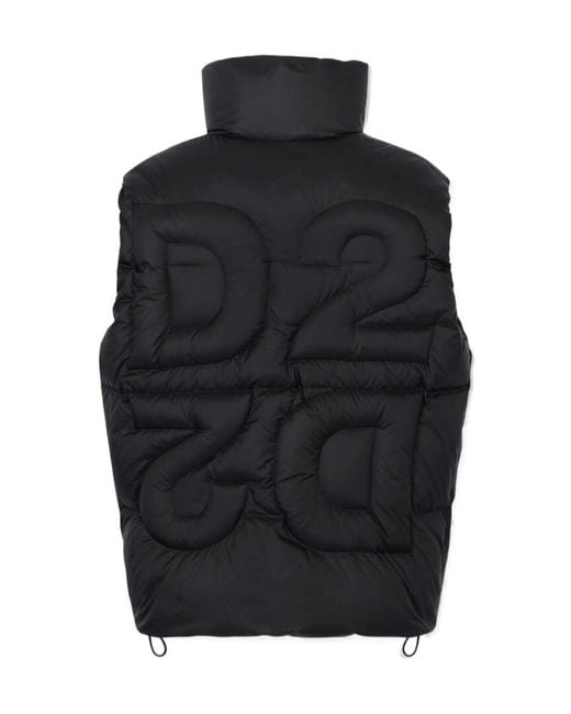 DSquared² Black D2-Upside-Down Vest for men