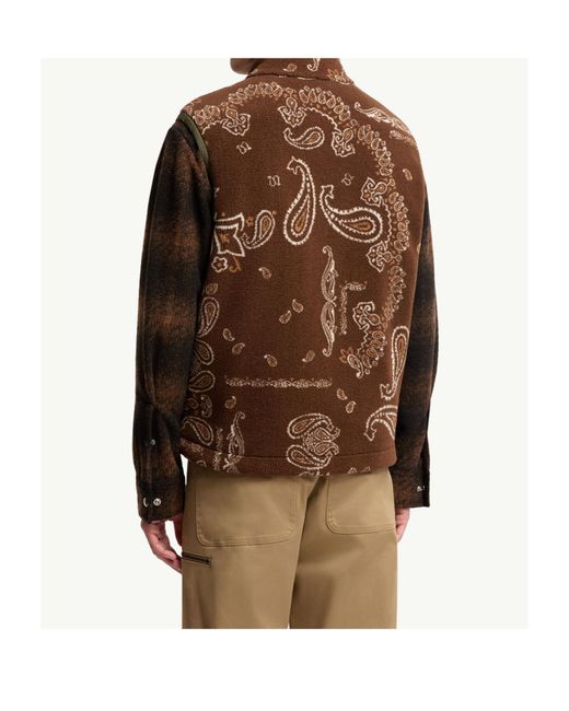 Moncler Brown Reversible Paisley Print Padded Teddy Vest for men