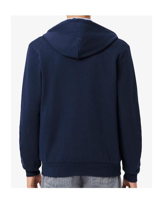 Lacoste Blue Logo Patch Zipped Hoodie for men