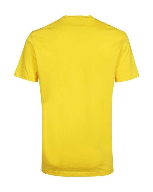 DSquared² Yellow Logo Printed Crewneck T-Shirt for men