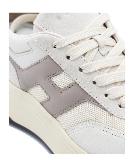 Hogan White Logo Embossed Chunky Sneakers