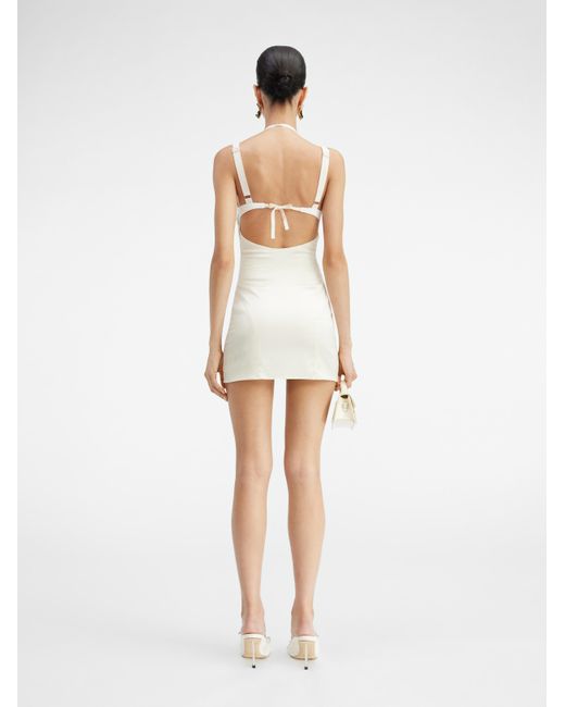 Jacquemus White Spaghetti Strap Mini Dress