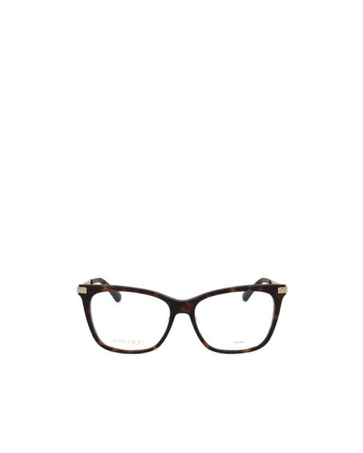 Jimmy Choo White Eyewear Rectangle Frame Glasses