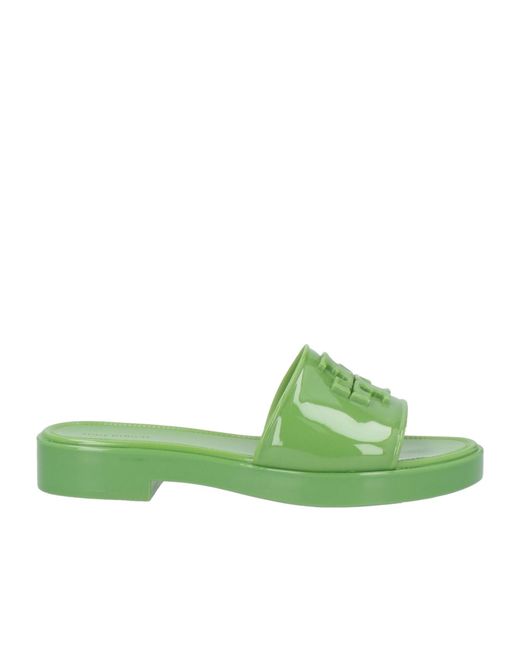 Tory Burch Green Plain Colour Slides