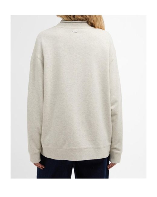 Barbour White Logo Crew Neck Sweatshirt