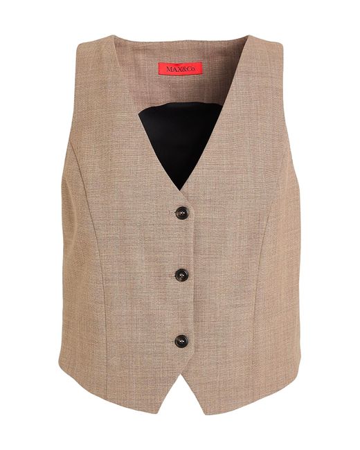 MAX&Co. Natural Single-Breasted Vest