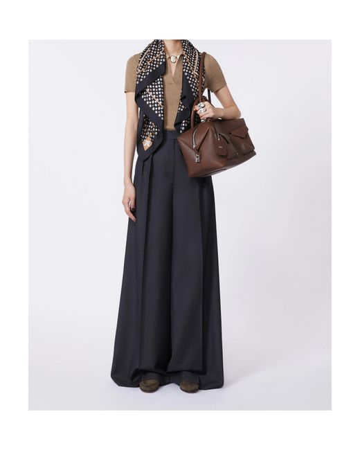 Max Mara Brown Structured Pocket Tote Bag