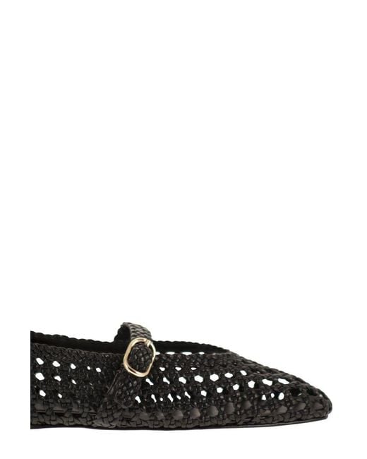 Stuart Weitzman Black Woven Flat Shoes