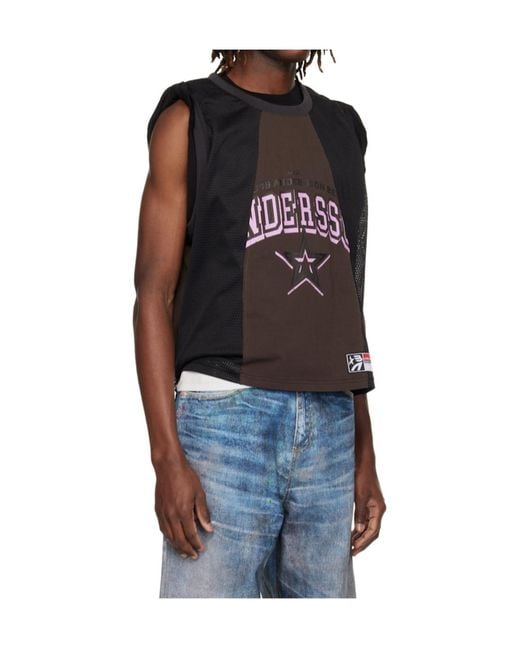 ANDERSSON BELL Blue Multi-Layer Patchwork T-Shirt for men