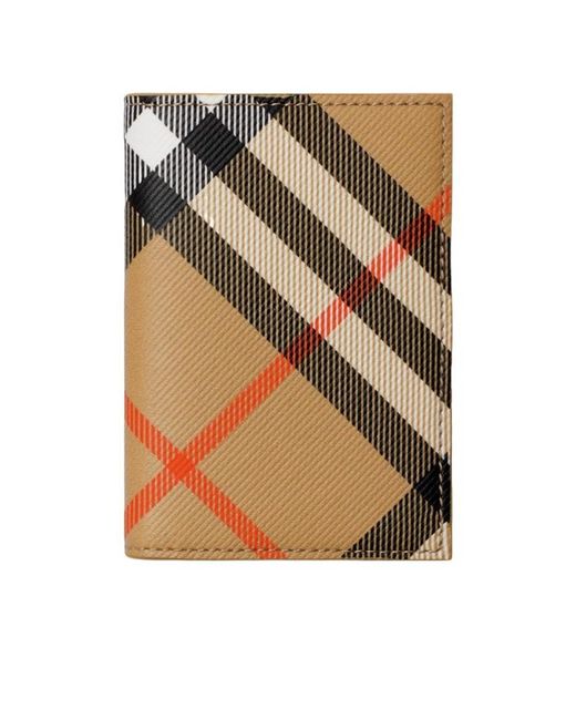 Burberry Green Checked Bi-Fold Cardholder for men