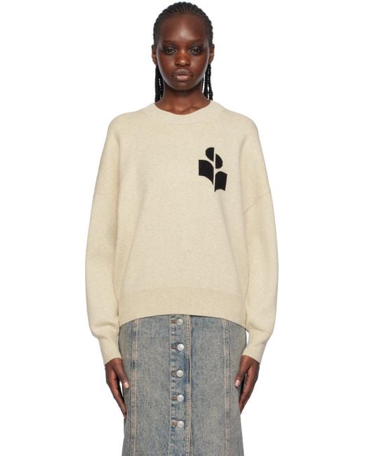 Isabel Marant White Isabel Marant Étoile Logo-Intarsia Crewneck Jumper