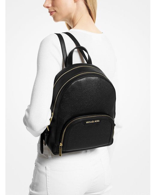 Michael Kors Black Medium Jaycee Zipper Pocket Backpack